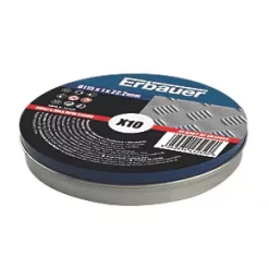 Routing Sales Store 10 Erbauer Stainless Steel Cutting Discs 4 1/2" (115mm) x 1 x 22.2mm 10 Pack