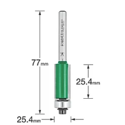 Trend C116X1/4TC 1/4" Shank Double-Flute Straight Bearing-Guided Trimmer 12.7 x 25.4mm -Routing Sales Store 213XG A2