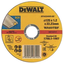 DeWalt DT42340TZ-QZ Stainless Steel Cutting Disc 5" (125mm) x 1.2 x 22.23mm 10 Pack