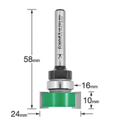 Trend C209X1/4TC 1/4" Shank Double-Flute Straight Bearing-Guided Intumescent Strip Cutter 24 x 10mm -Routing Sales Store 555XG A2