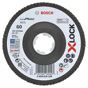 Bosch X-Lock Flap Disc 115mm 60 Grit 2 Bosch X-Lock Flap Disc 115mm 60 Grit