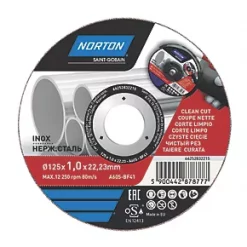 Norton Stainless Steel Metal Cutting Disc 5" (125mm) x 1 x 22.2mm