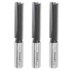 Trend TR/PACK/3 1/2" Shank Double-Flute Straight Kitchen Worktop Plunge Cutters 12.7 x 50mm 3 Pack