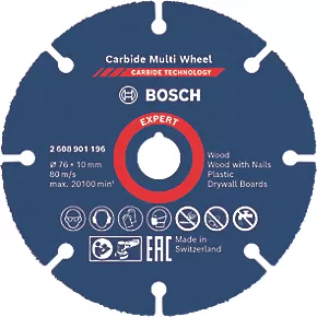 Bosch Expert Multi-Material Cutting Disc 3" (76mm) x 1 x 10mm 3 Bosch Expert Multi-Material Cutting Disc 3" (76mm) x 1 x 10mm