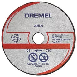 Dremel DSM510 Metal/Plastic Compact Saw Cutting Wheel 3" (77mm) x 2 x 11.1mm 3 Pack